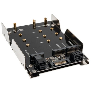SILVERSTONE Adapter SST-SDP12, 3.5", 2x M.2 SATA, 1x M.2 NVMe